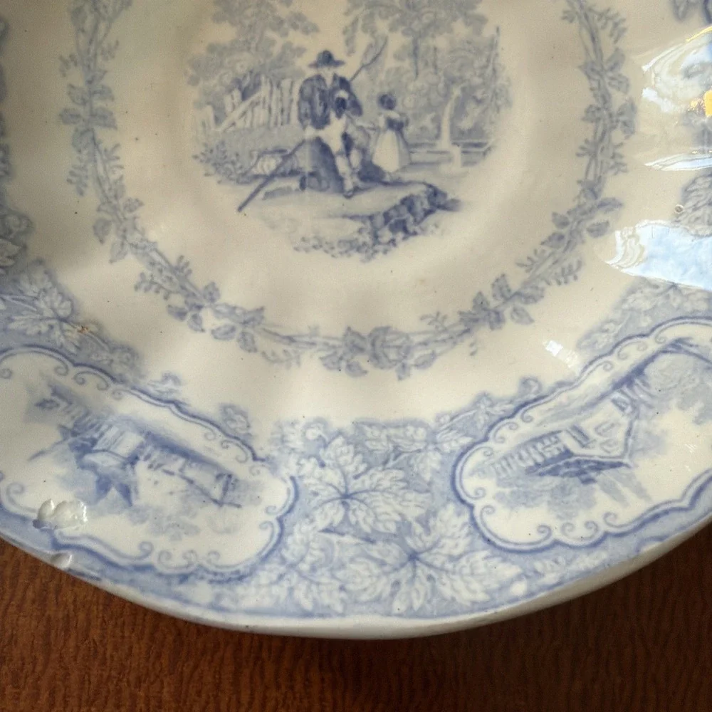 4 Antique Blue J. Clementson  Transferware 